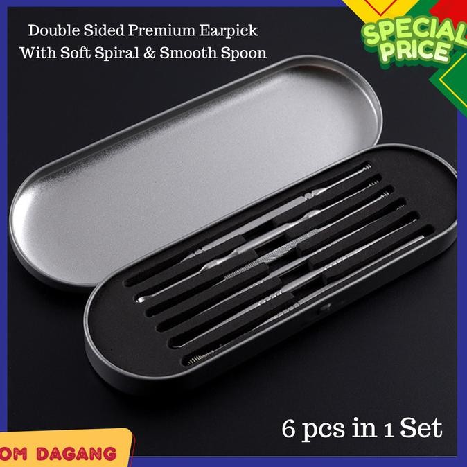 Baru Premium Pembersih Telinga Korekan Korek Kuping Besi Stainless Steel