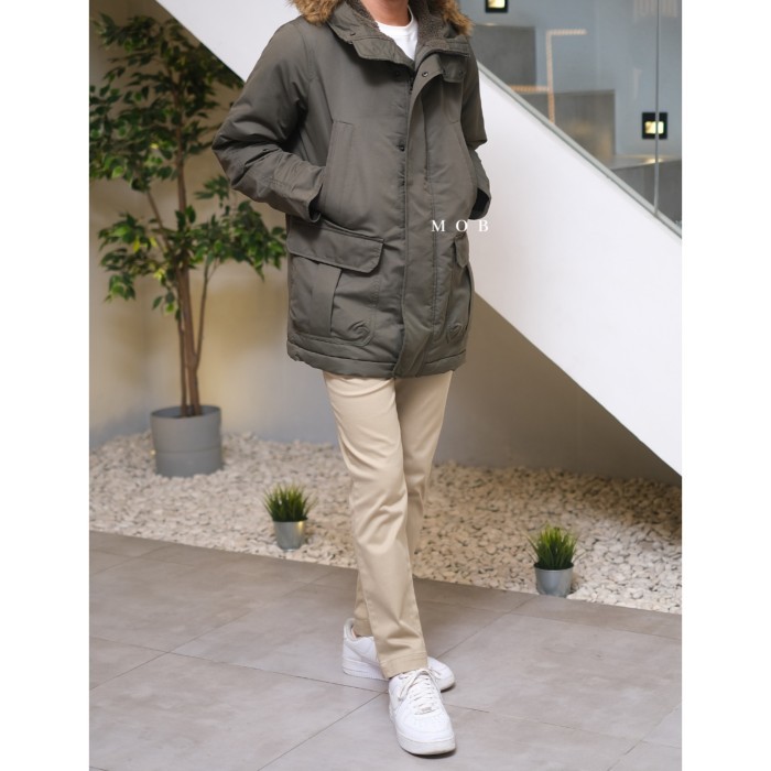 Terbaru Jaket Gap Cold Control Max Fur Parka Russian Green Original Terlaris