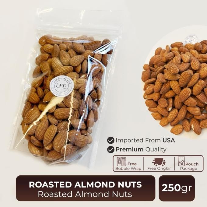 

Kacang Almond Panggang USA / Roasted Almond Nuts USA 250 Gram Berkualitas