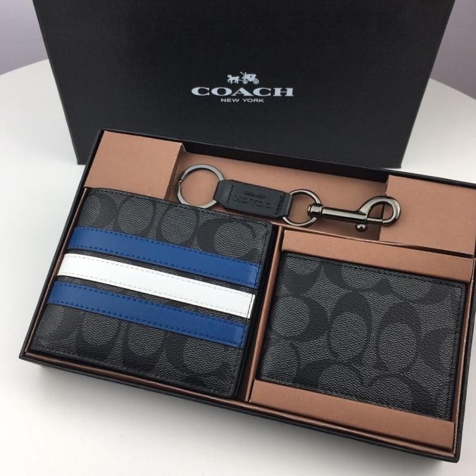 Wallet in Signature Canvas With Varsity Stripe-F26072