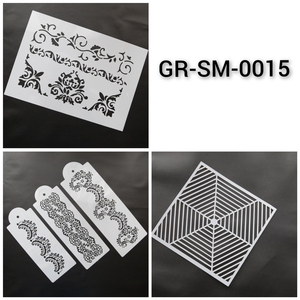 GR-SM-0015 Cake stencil stensil kue motif ukiran batik lace renda (Cutter)