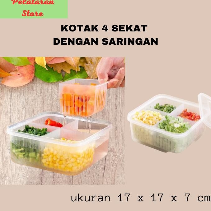 

KOTAK PENYIMPANAN MAKANAN BAWANG CABE FOODPREP 4 SEKAT DENGAN SARINGAN ORIGINAL