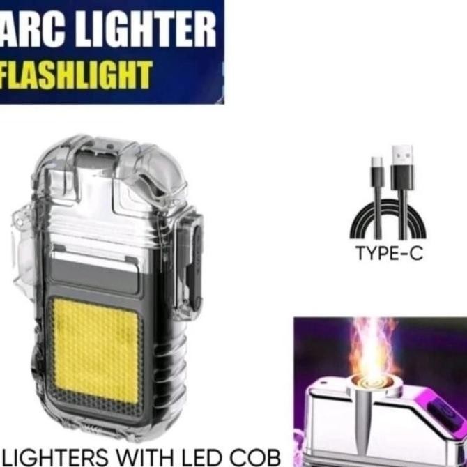 Baru SENTER KOREK ELEKTRIK PLASMA ARC LIGHTER FLASHLIGHT LAMPU SENTER LED 3 MODE ORI