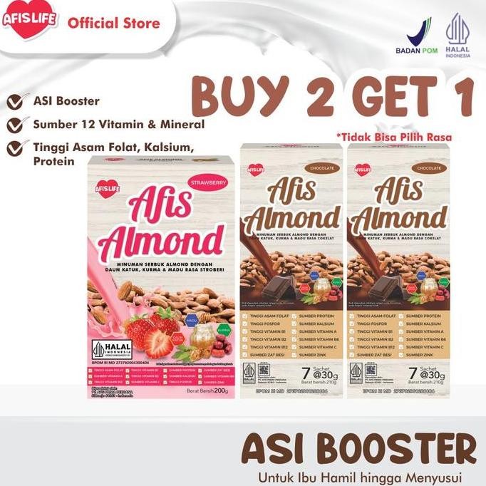 

Afis Almond 210g Sachet Buy 2 Get 1 - Pelancar Peningkat ASI Booster Ibu Berkualitas