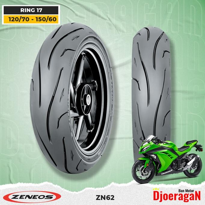 Ban Ninja 250 Sepasang Zeneos Zn62 Ring 17 120/70 150/60 Tubelles