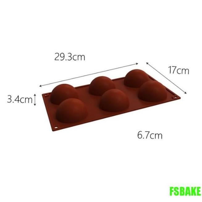 (FSBAKE) CETAKAN KUE / COKLAT BENTUK SETENGAH LINGKARAN BAHAN SILIKON
