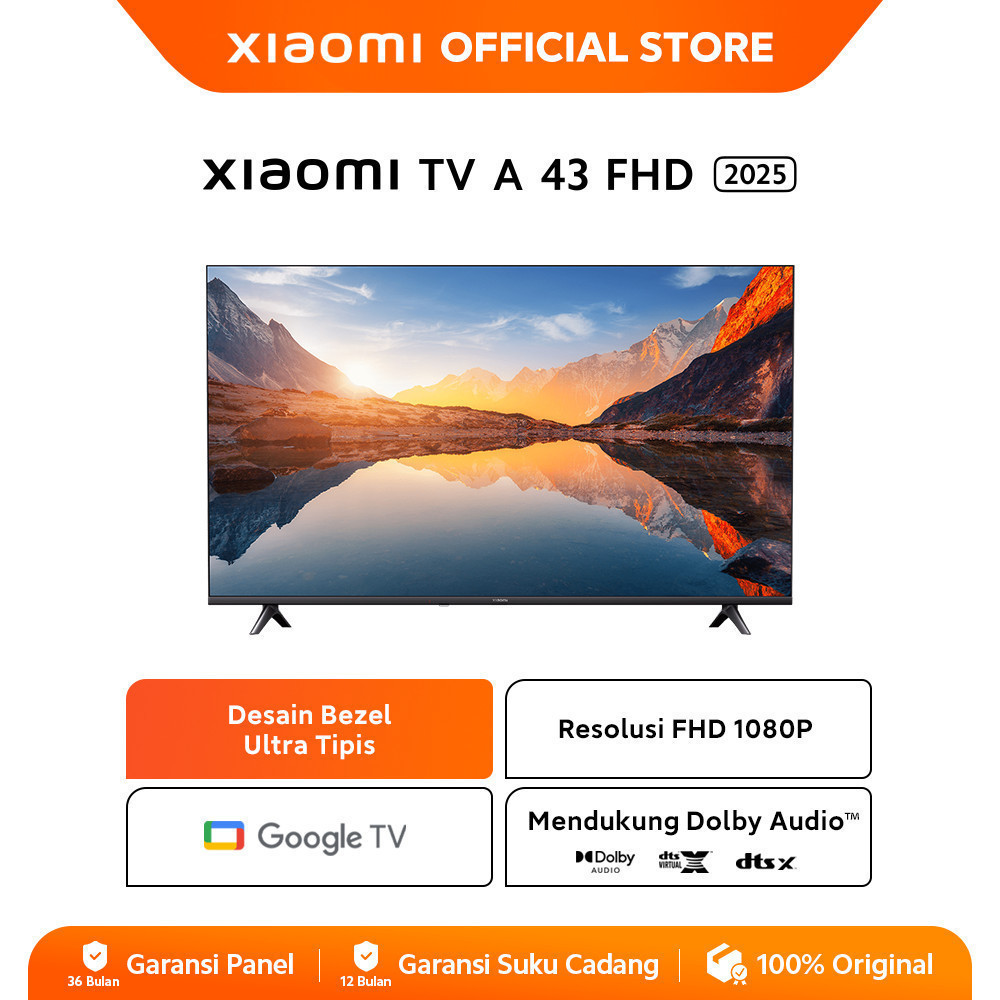 Xiaomi Google TV A 43 2025 FHD | Google TV | Dolby Audio™, DTS:X, dan DTS® | Smart TV  [ Official Store ]
