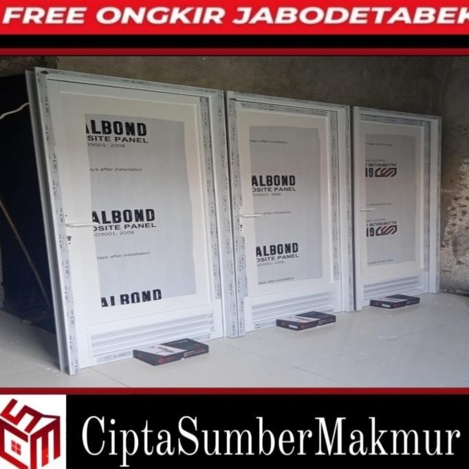 Best Pintu Kamar Mandi Aluminium Double Acp Kombinasi Jalusi (Full Set)