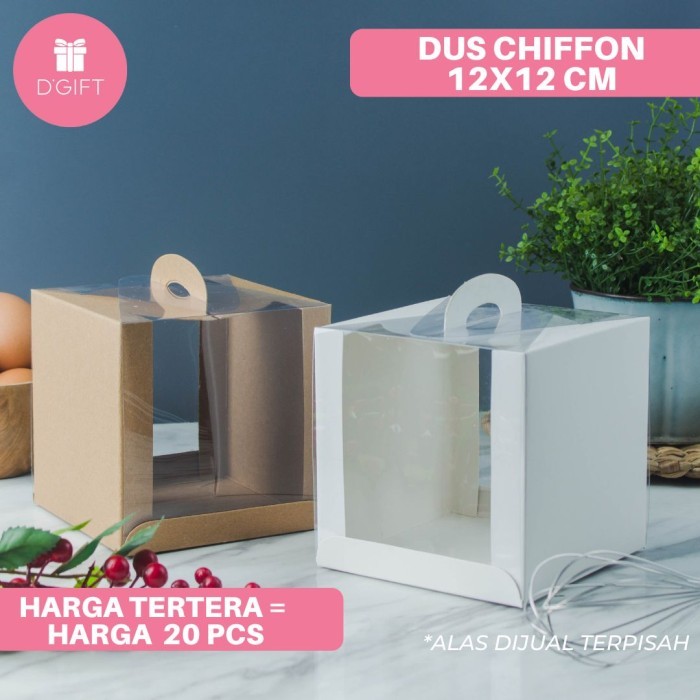 20pcs-Dus Chiffon Mini/Dus Kue/Kotak Kue/ Carry Box/GiftBox Kue