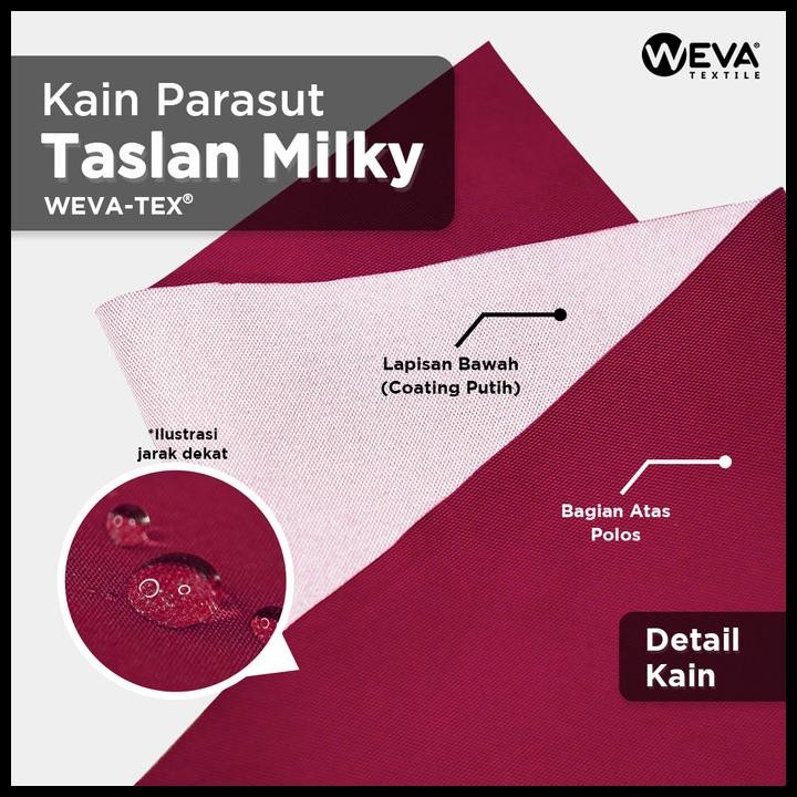 

Terlaris Bahan Kain Parasut Taslan Milky Waterproof Kain Jaket Wevatextile Good Quality