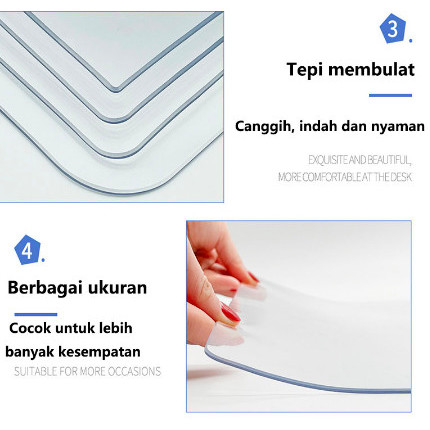 Plastik Alas Meja Plastik meja makan bening tebal 2mm taplak meja waterproof Alas meja pvc