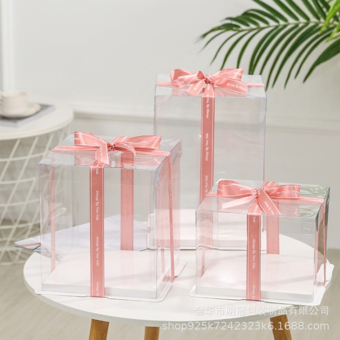 READY KOTAK KUE MIKA TRANSPARAN BENTUK PERSEGI - CAKE BOX BENING GB066