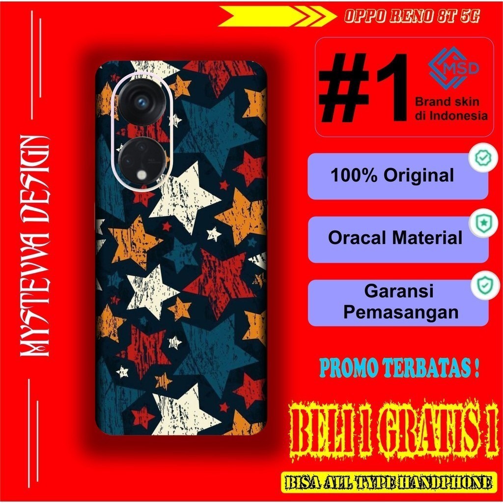 

Terlaris Oppo Reno Garskin Stiker Custom Case Laminasi Tebal COD