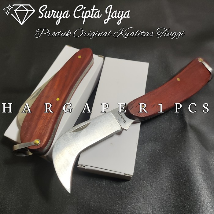Pisau Okulasi Stainless Pisau Lipat Sands Gagang Kayu Grafting Knife Pilihan Terbaik Untuk Anda