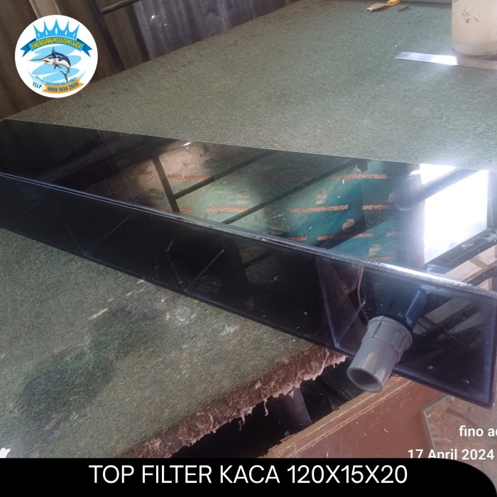top filter kaca aquarium 120x15x20 4 camber