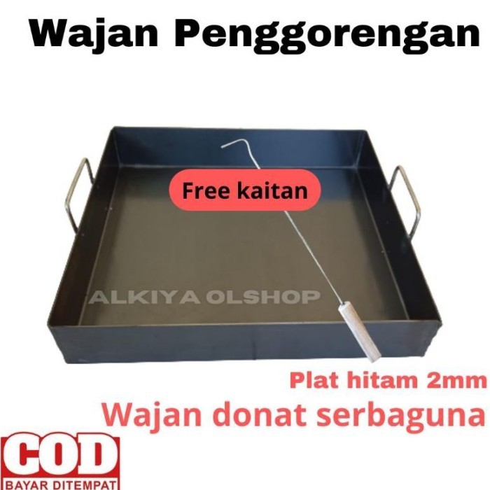 WAJAN PENGGORENGAN DONAT KENTANG WAJAN KOTAK PLAT HITAM GRATIS KAITAN DONAT
