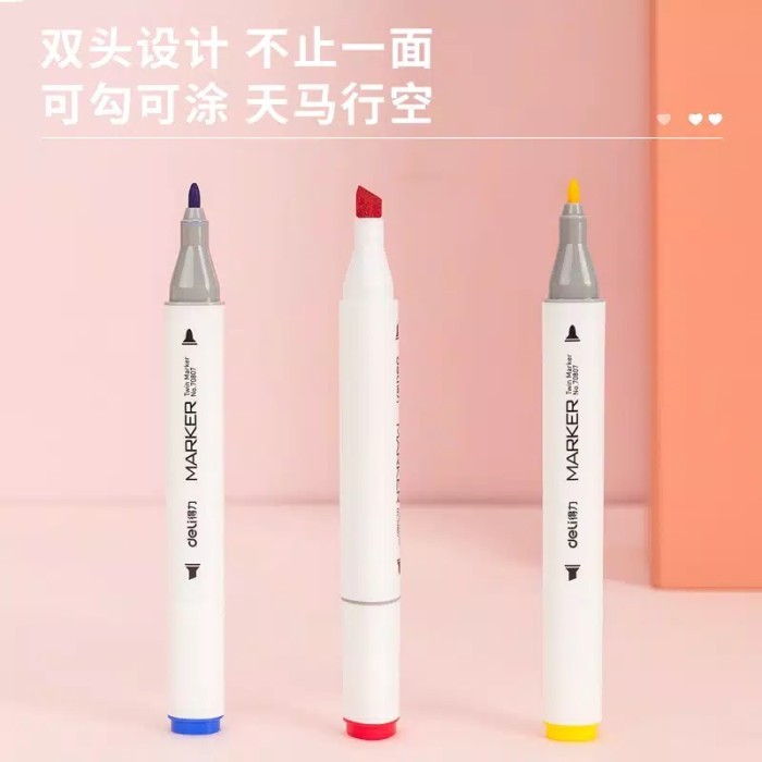

Deli Triangular Alcohol Based Markers Set 30/40/60/80 Kemasan Tas