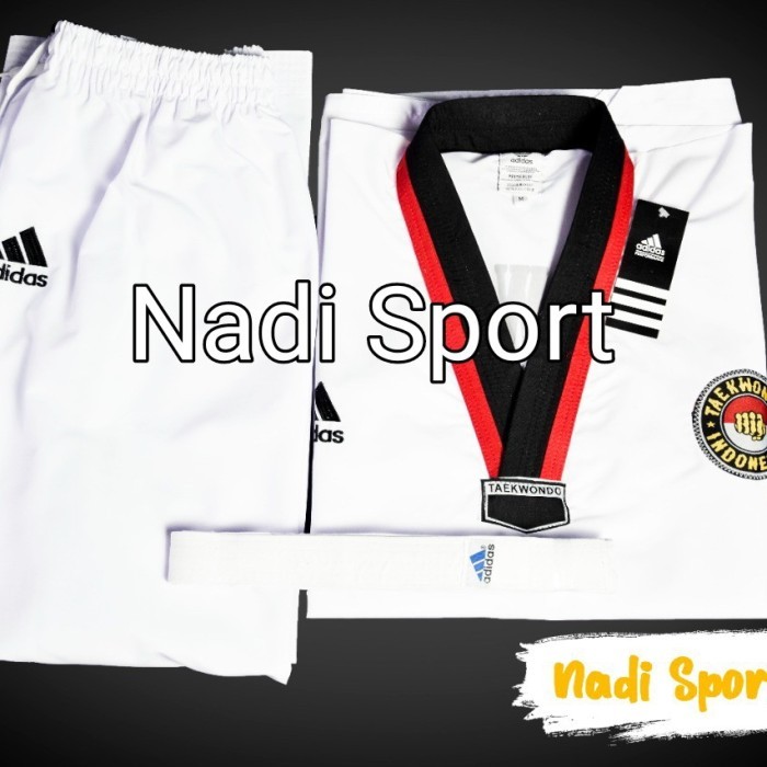 New.. Dobok Taekwondo Adidas Anak Kerah Hitam Merah Dobok Taekwondo Adidas