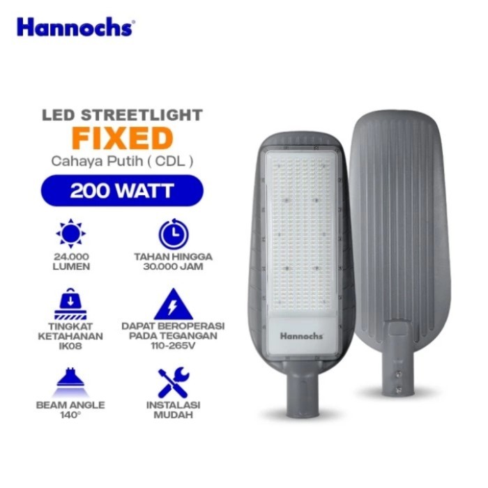 Hannochs Streetlight LED Fixed 200watt - Kap Lampu Jalan Paling Terang