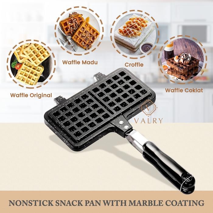 

TERMURAH DISKON BELGIAN WAFFLE MAKER VALRY CETAKAN KUE CROFFLE WAFEL TEFLON CROFEL MARBLE ANTI