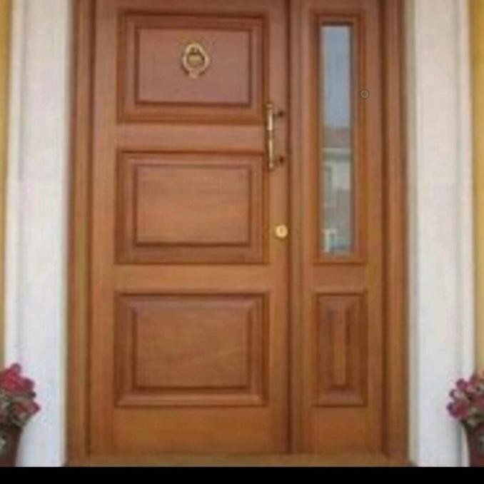 Best Kusen + Pintu Dobel Kayu Meranti Tinggi 210Cm X Lebar 120 Cm