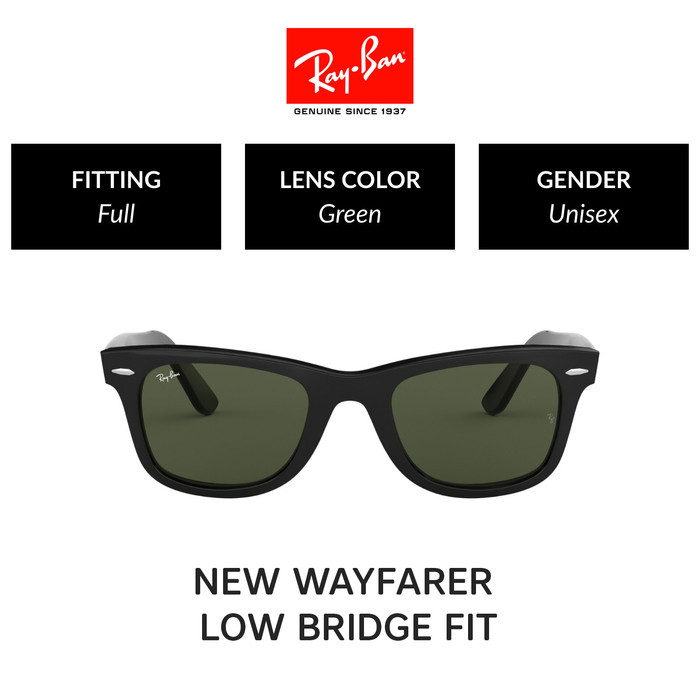 RAY-BAN WAYFARER RB2140F 901 Full Fitting Sunglasses 54mm