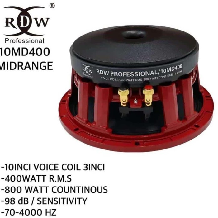 Speaker Komponen Rdw 10Md400 10 Inch Spesial Mid