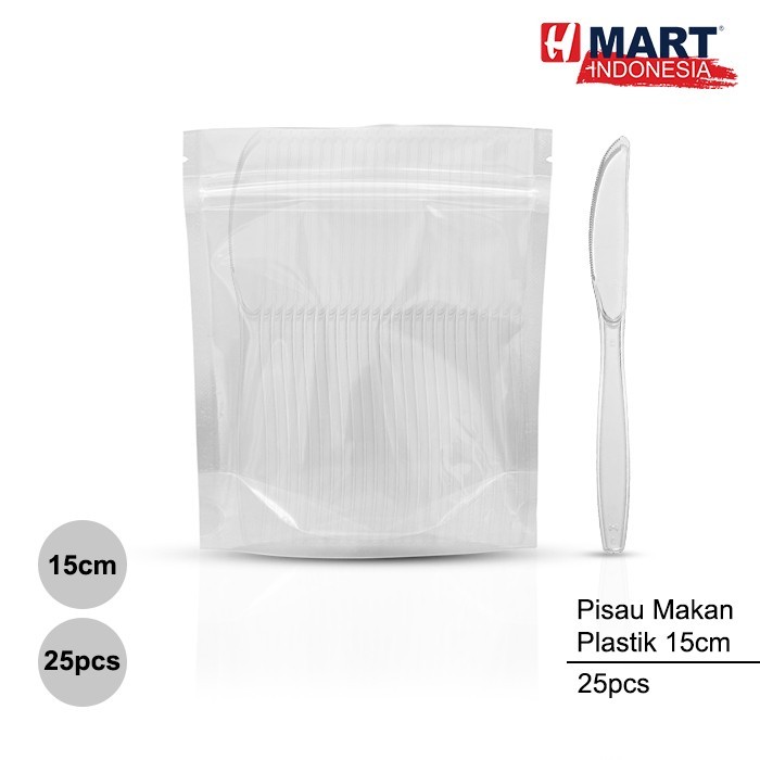 

Pisau Makan Plastik Bening 1 Pack Isi 25Pcs