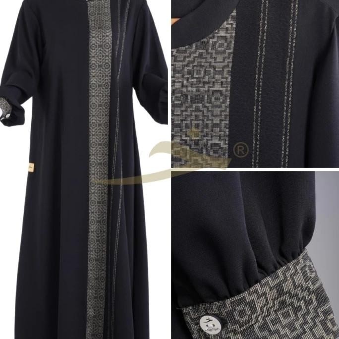 RAFHANAH Gamis JETBLACK - Khadijah Indonesia #ayranashwa Kualitas Terbaik
