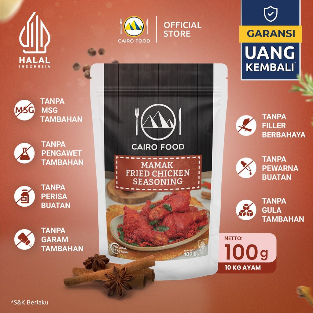 

Bumbu Ayam Goreng Malaysia ala Nasi Kandar Mamak Sehat–Tanpa MSG, 100% Rempah | Cairo Food-100 gram