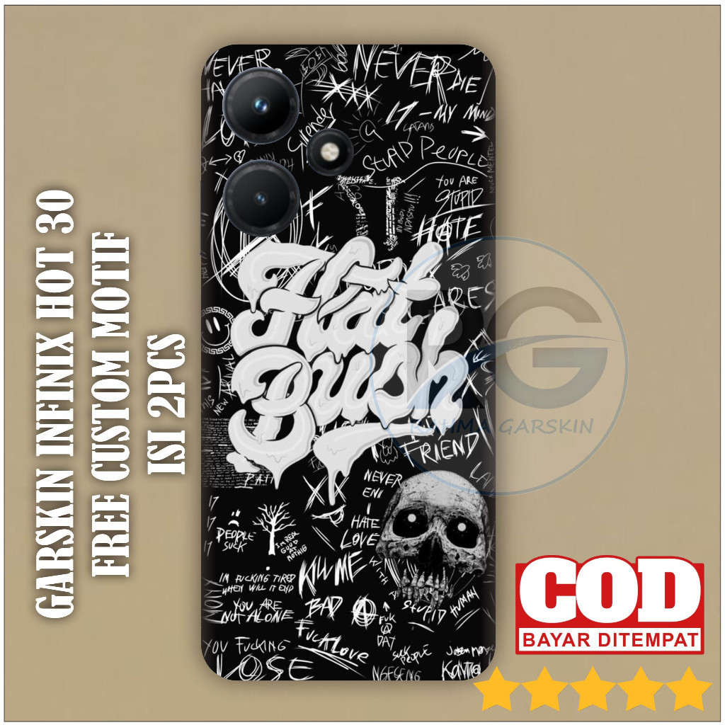 

Terlaris Infinix Hot 30 Garskin Stiker Custom Case Laminasi Tebal COD