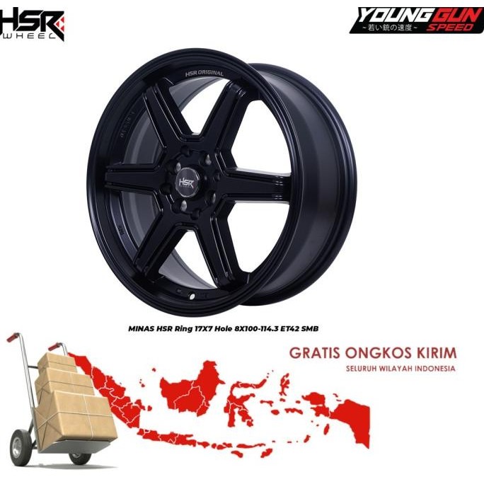 Velg Racing Hsr MINAS FC Ring 17 Hole 4X100-114,3 SMB Peleg Mobil Brio