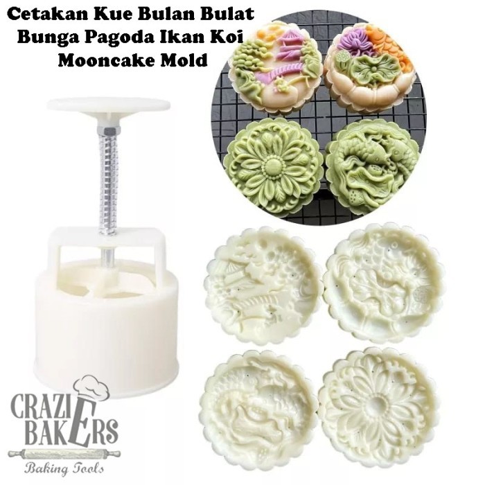 

TERLARIS CETAKAN KUE BULAN BULAT BUNGA PAGODA IKAN KOI MOONCAKE MOLD