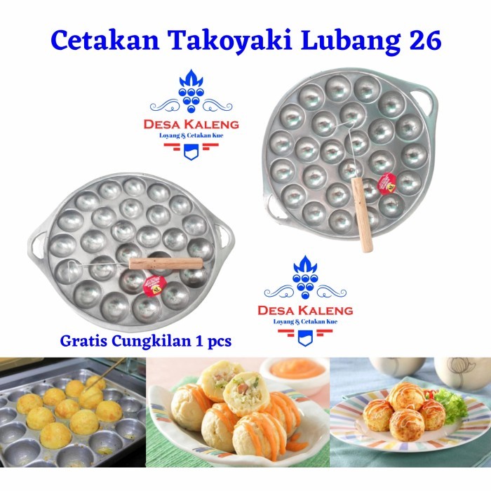 

BEST SELLER LOYANG CETAKAN TAKOYAKI ALUMUNIUM 26 LUBANG / CETAKAN KUE CUBIT PUKIS