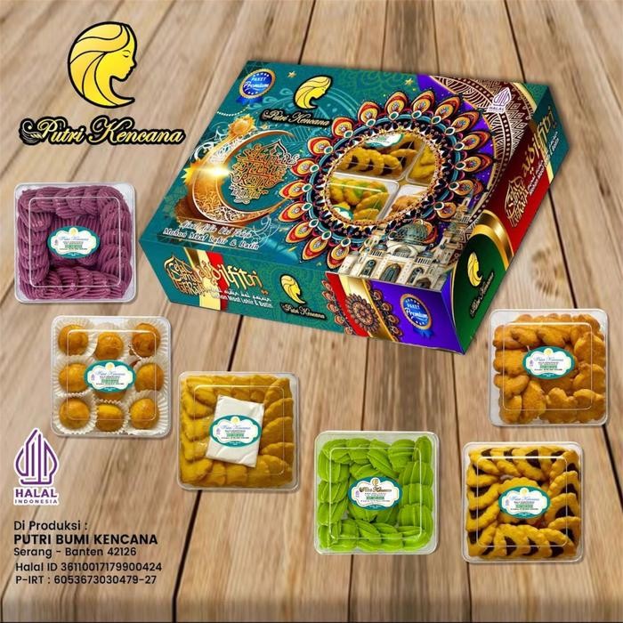 

New! Kue Lebaran Paket Putri Kencana Segi Empat 6 Kue Toples Idul Fitri