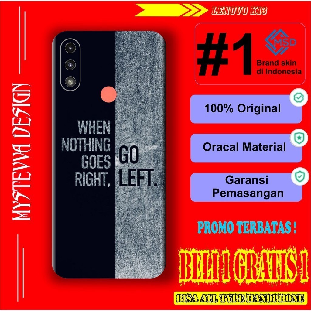 

Terlaris Lenovo K13 Garskin Stiker Custom Case Laminasi Tebal COD