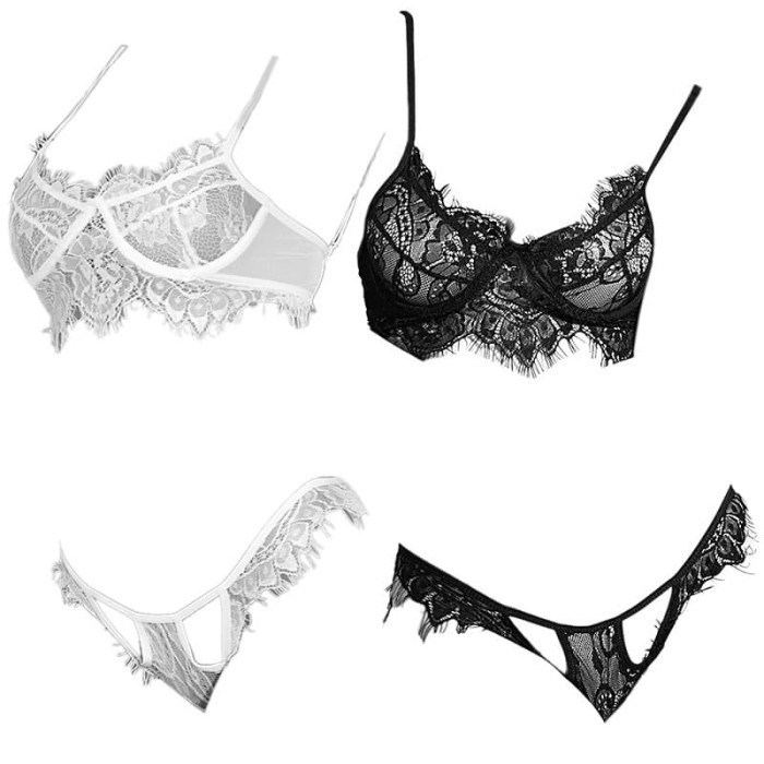 B307 Bikini Bra Set Kawat Underwire Pakaian Dalam Lace Transparan
