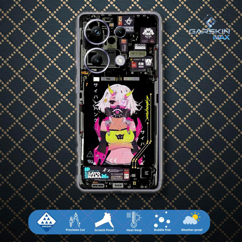 (Beli 1 Gratis 1) Garskin Hp Poco M6 pro 4G cyberpunk Fullbody backonly Skin Protector Case bisa cus