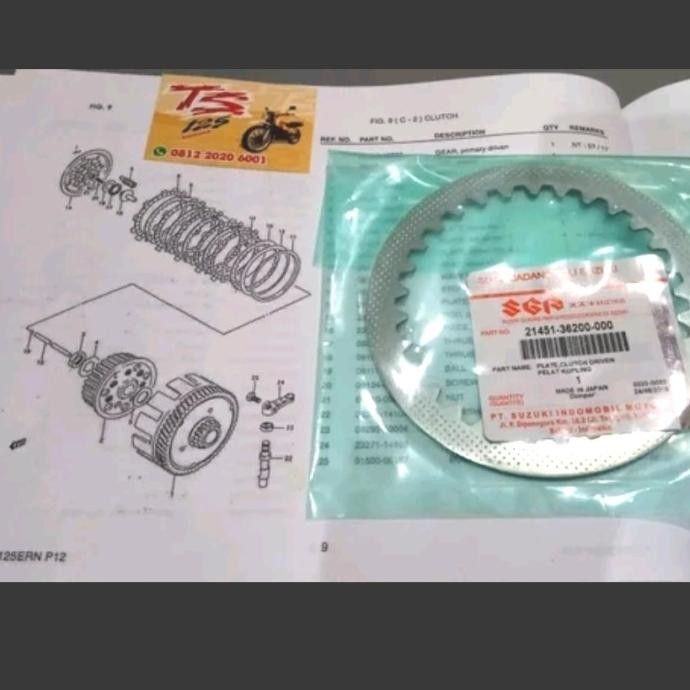 plat totol Kopling Suzuki Ts125 original plat kopling Suzuki Ts125 plat gesek Suzuki Ts125 plat besi