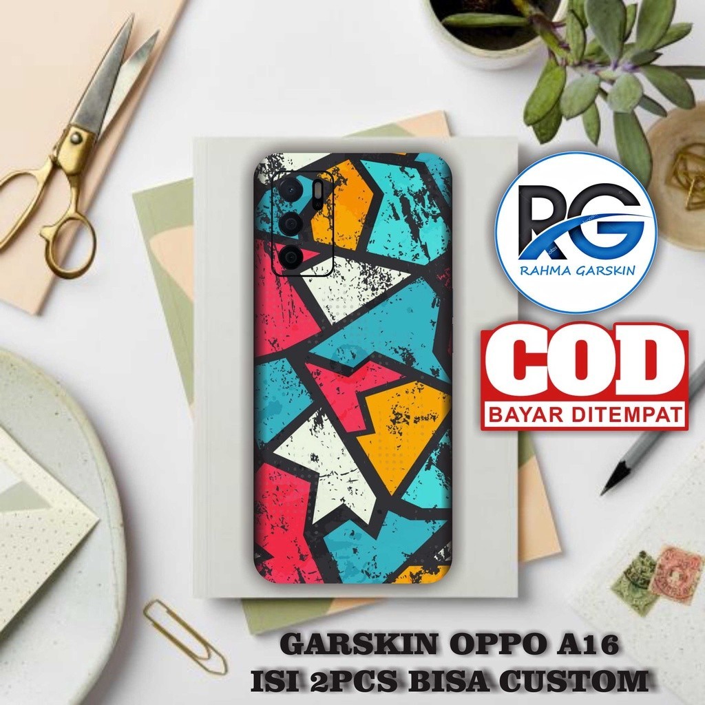 

Terlaris Oppo A16 Garskin Stiker Custom Case Laminasi Tebal COD