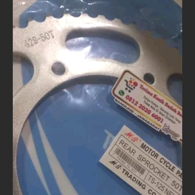 gear belakang Suzuki TS125 ukuran 50 gear tromol belakang Suzuki TS125 gir belakang Suzuki Ts125 gir