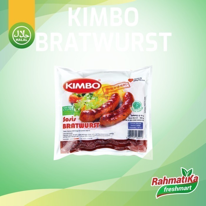 

Kimbo Sosis Bratwurst Isi 6 / 500 gr (Frozen Food)