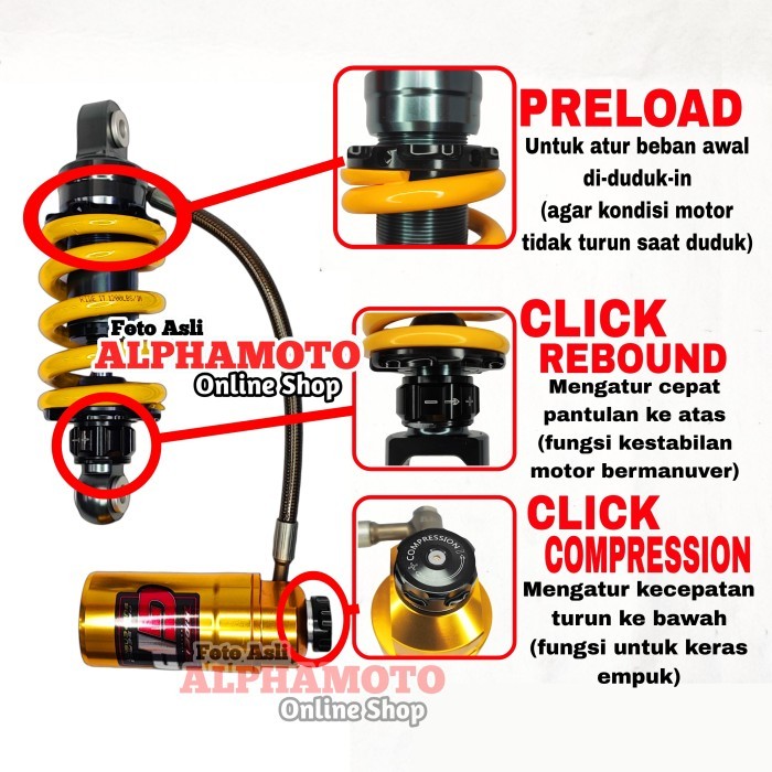 Monoshock Jupiter Mx Lama New King Tabung Pisah Shock Ride It