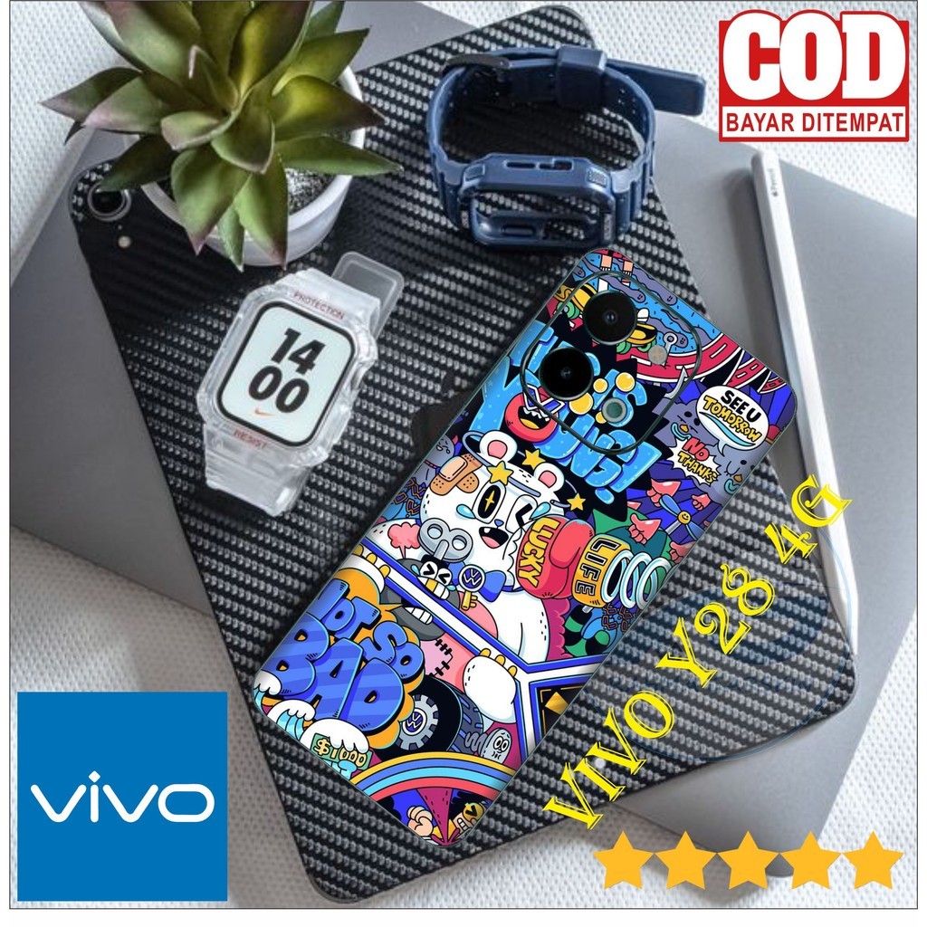 

Terlaris Vivo Y28 4G Garskin Stiker Custom Case Laminasi Tebal COD