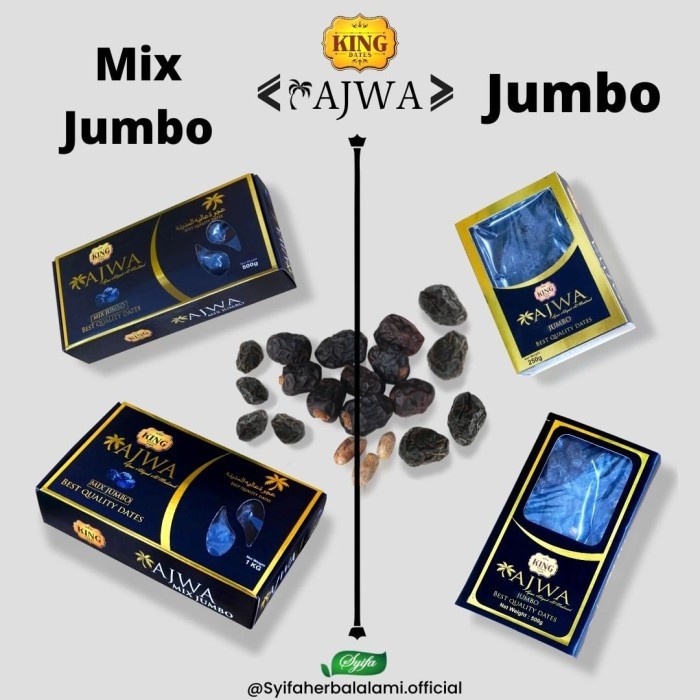 

King Dates Ajwa 500Gr Jumbo - Kurma Nabi King Al Madinah