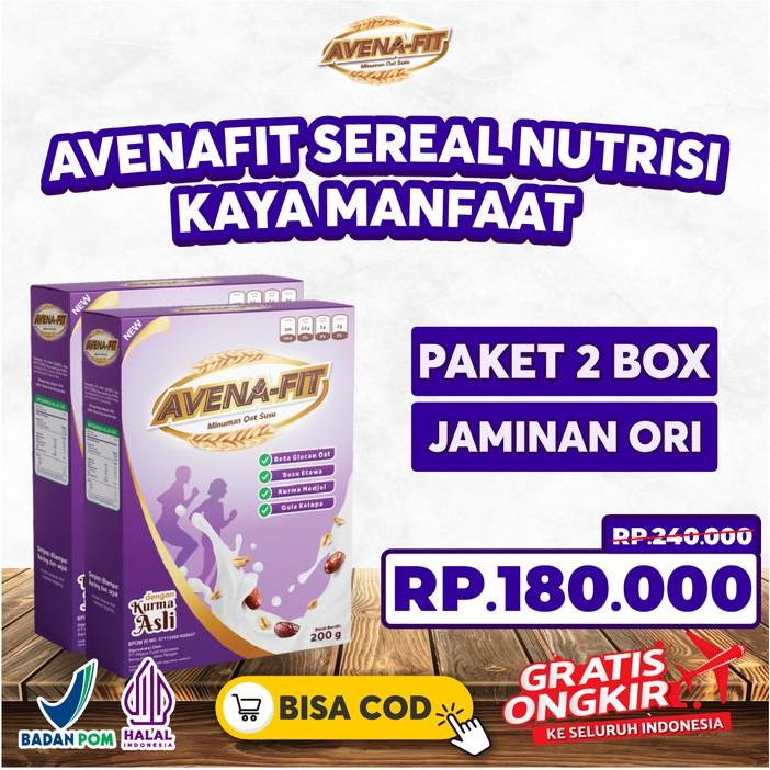 

Avenafit Paket 2 Box Susu Sereal Oat Kurma Original Asli Sudah Bpom Halal Mui Dan Bisa Cod