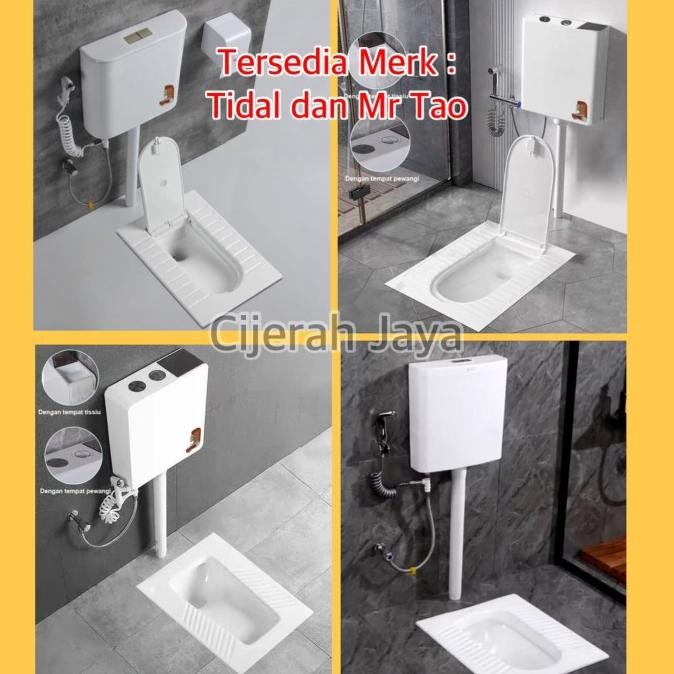 TIDAL KLOSET JONGKOK OTOMATIS TIDAL TD112 TD 112 / CLOSET JONGKOK FLUSH KOMPLIT SET PUTIH