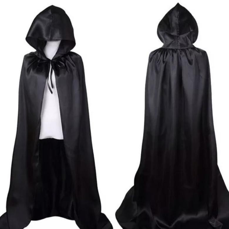 Halloween Cosplay / Jubah Cosplay Death Jubah Hitam PLUS Hoodie / Penutup Kepala