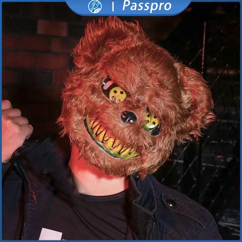 Topeng Beruang Seram Kostum Halloween Berdarah Monster Seram Halloween