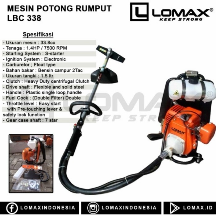 Mesin Potong Rumput 2 tak Westco Lomax Pemotong Rumput Brush Cutter